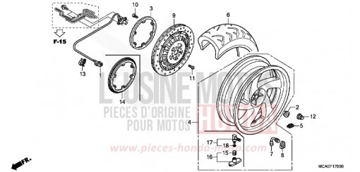 ROUE ARRIERE GL1800C de 2012